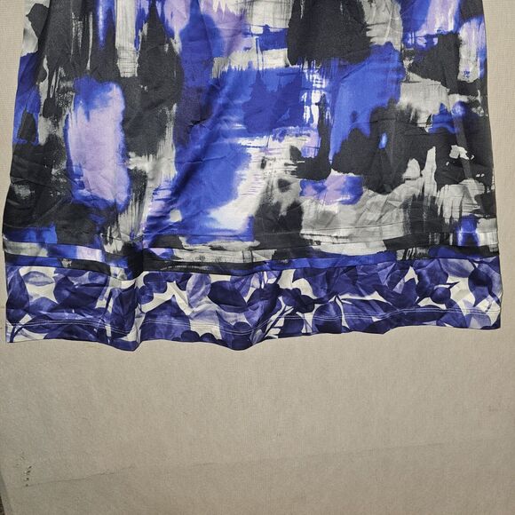 Simply Vera Wang Mini Dress Sz M-Purple/Black Abstract Sleeveless Stretch Tie Bk - Picture 3 of 11
